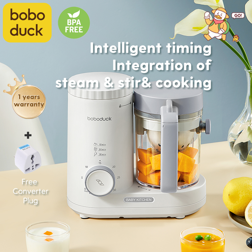 Boboduck Baby Food Processor Babycook Blender Heater Mixer Steamer 4 in 1 Puree Food Maker BPA Free 200mL F9005