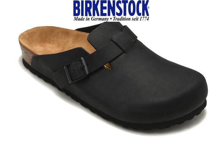 Discount Legit Germany BirkenstocksˉBK Birk Birkens Boston Slippers Birkenstockss® Boston Sandals Men And Women Unisex Size 34-46 (Black Leather)Ready Stock