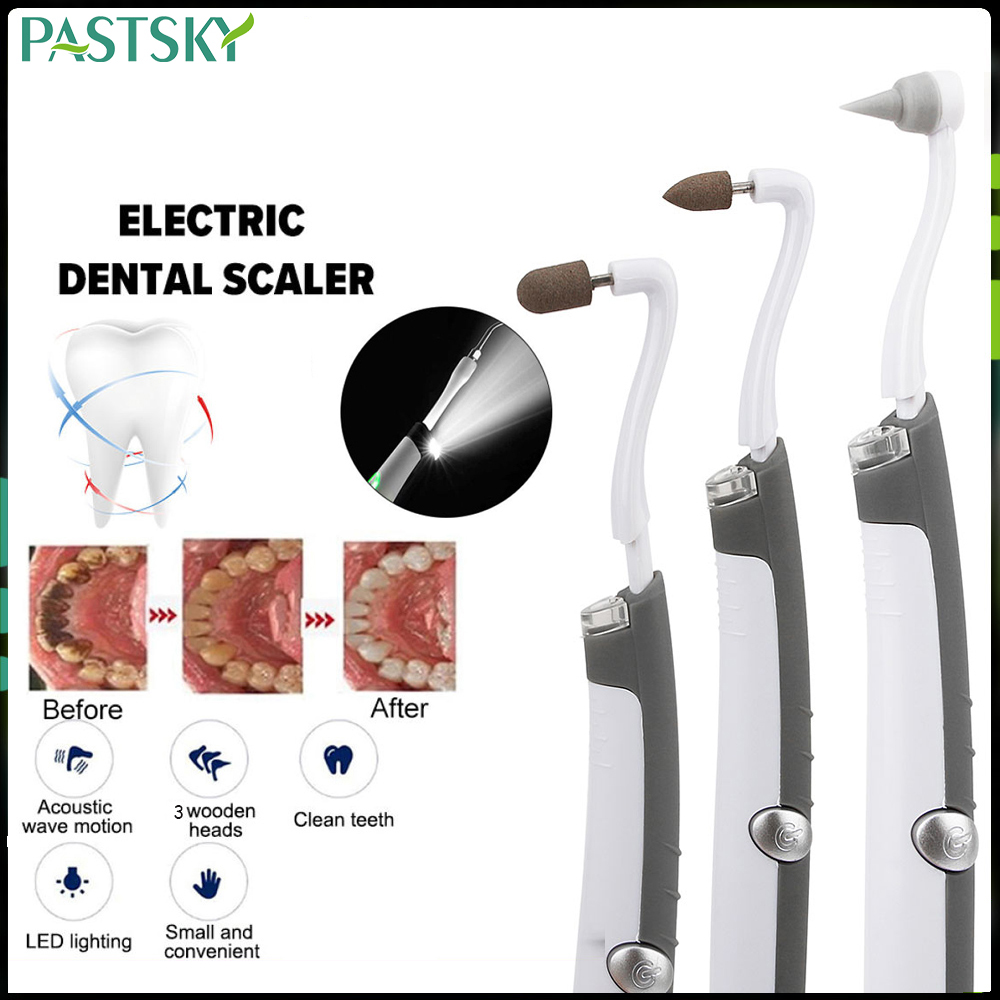 PASTSKY Tooth Cleaner Teeth Grinder Polish Ultrasonic Dental Scaler USB With LED Light High Frequency Vibrations Whiten Tool