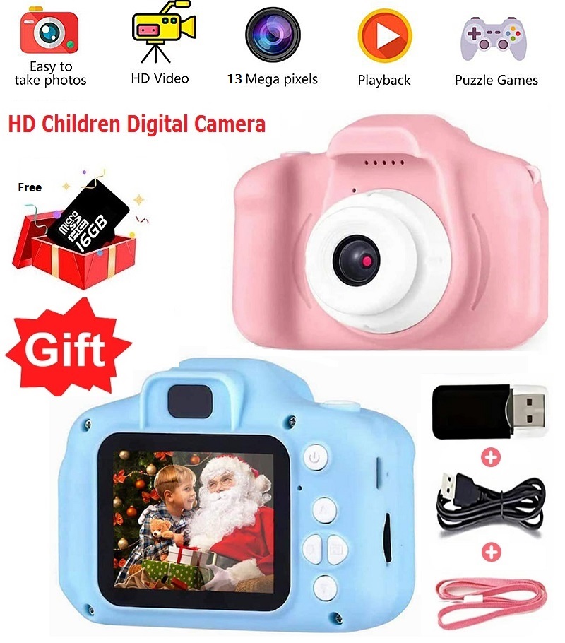 YLANTECH （FREE 16GB TF CARD ）Children'S Camera Mini Digital Cute Camera For Kids High Definition Smart Shooting Video Recording Function Toy Cameras Gifts