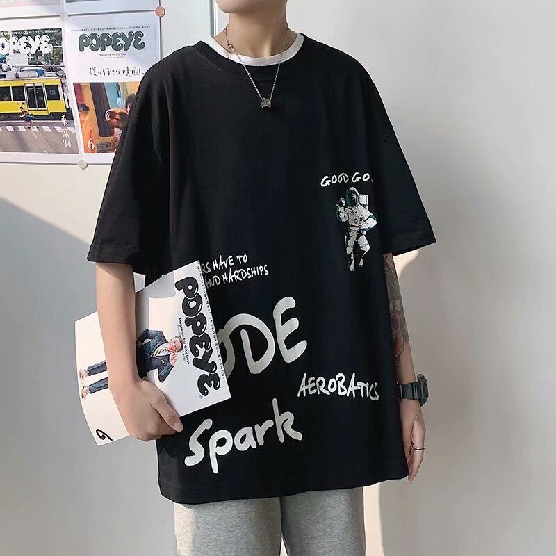 【M-3XL】 t shirt Men Oversize Short Sleeve Korean Style Plus Size t-shirt Pop Art Print Casual Fashion Tops