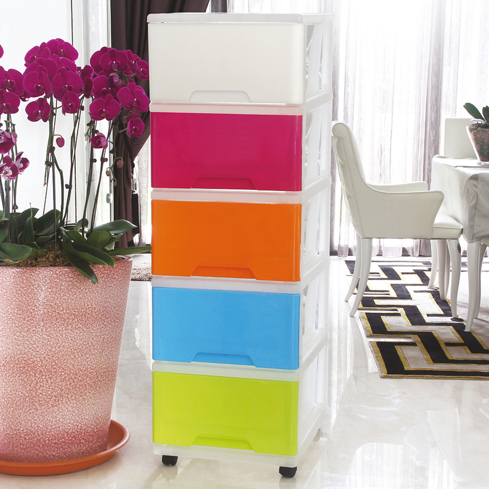 [SG Stock] Algo 4 Tier Jumbo Storage Stocker Home Organizer Drawer with Wheels