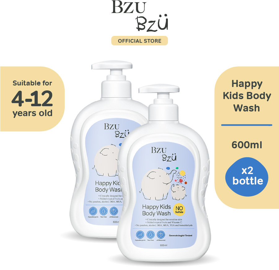 BzuBzu Happy Kids Body Wash Bundle Deal, 600ml | Designed for Sensitive Skin