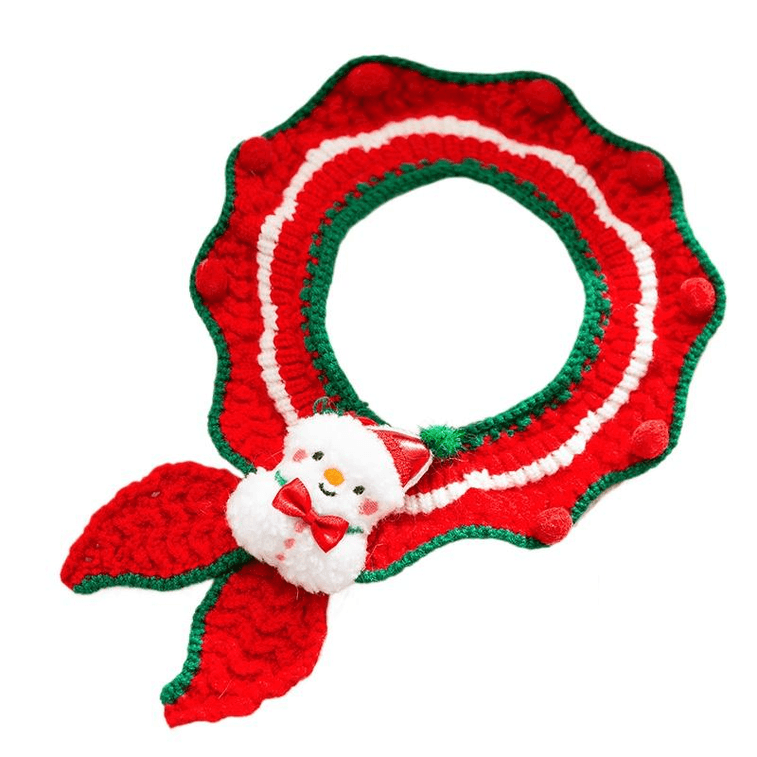 Hippie Dog Christmas Scarf Collar Dog Cat Outfit Drool Bib Scarf Size M 12 Pounds 1 Christmas Snowman
