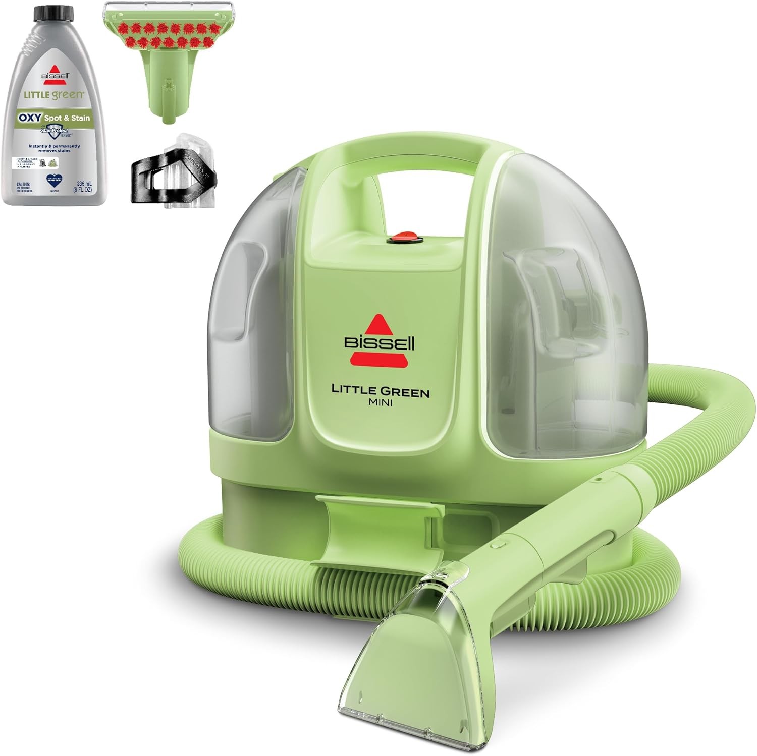 Bissell Little Green Mini Portable Carpet and Upholstery Deep Cleaner, Auto/Car Detailing, with Water Rinse Self-Cleaning Tool and 4-inch Tough Stain Tool, Tea Green, 4075