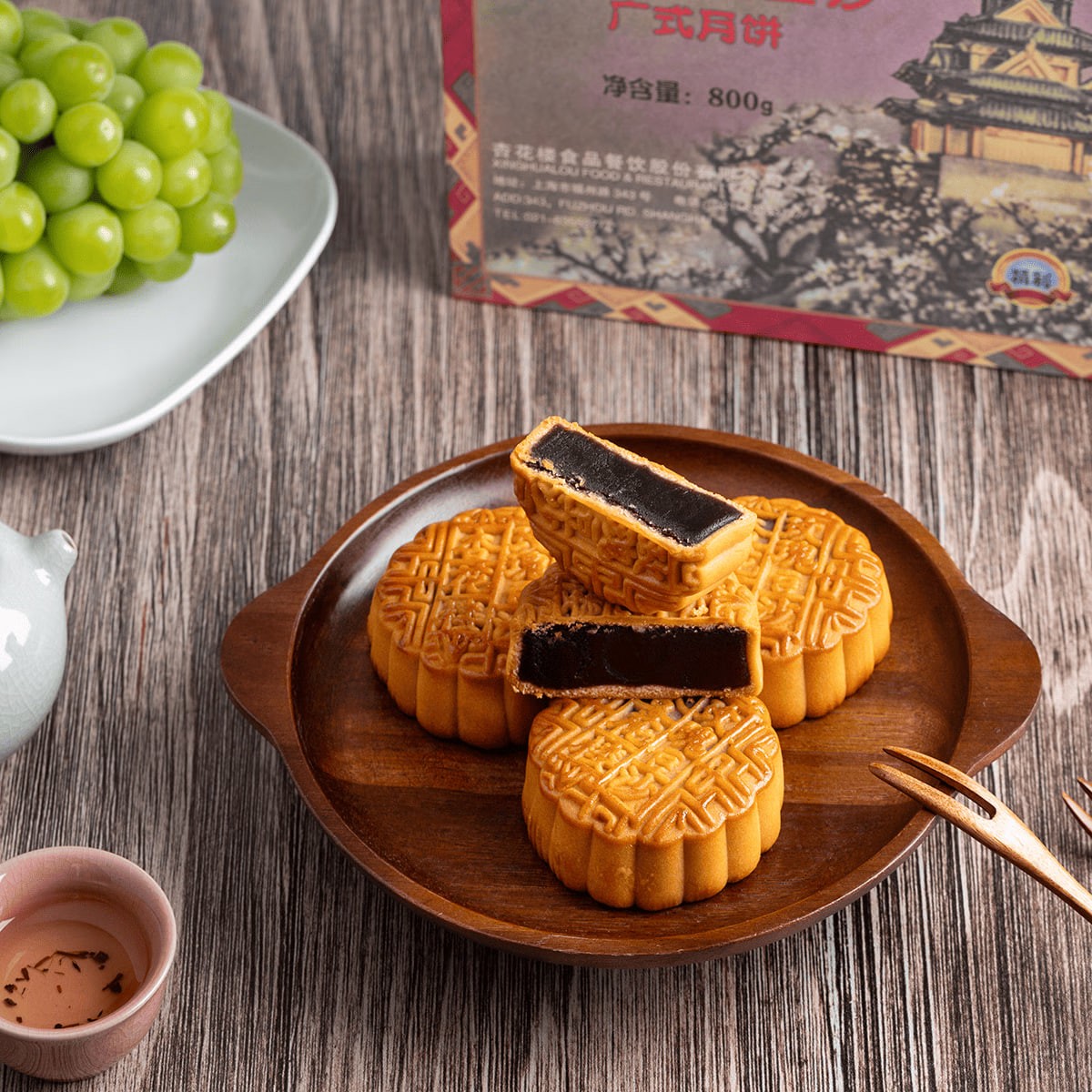 Rose Red Bean Paste Mooncake
